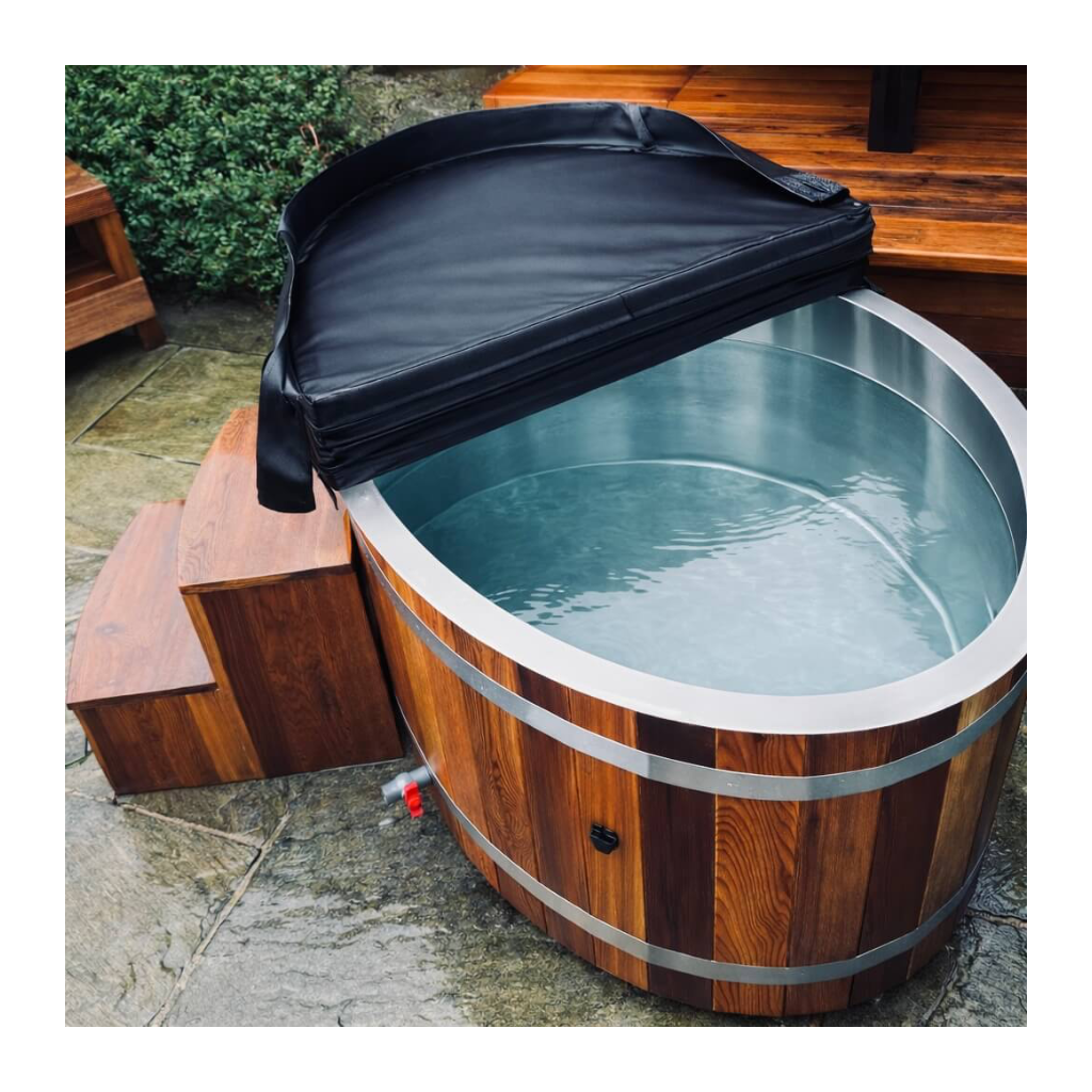 KOVE Oval Cedar Ice Bath – Reclined Cold Plunge