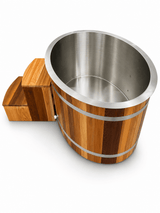KOVE Oval Cedar Ice Bath – Reclined Cold Plunge