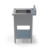 Optimize Your Kitchen Operations with our Stainless Steel Pot Wash Sink (600mm) - Single Bowl, Tailored for Commercial Use.this sink is perfect for restaurants, bars, and cafes. Side_view.