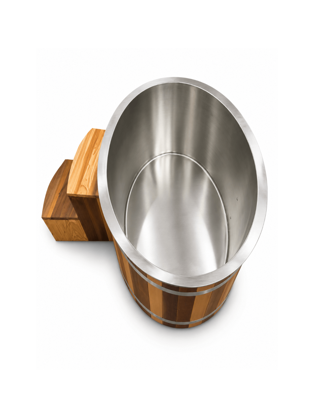 KOVE Oval Cedar Ice Bath – Reclined Cold Plunge
