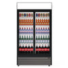 Experience Efficiency with our 1000-Litre Display Fridge, equipped with Sliding Doors for Commercial Use. Front view.