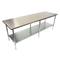 Durable 2100mm 201 Food Grade Stainless Steel Centre Table, Ideal for Commercial Kitchens. Robust Construction Ensures Longevity and Reliability. Front Image.