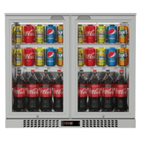 Commercial Deluxe Stainless Steel Bar Fridge With 2 Hinged Doors 207L