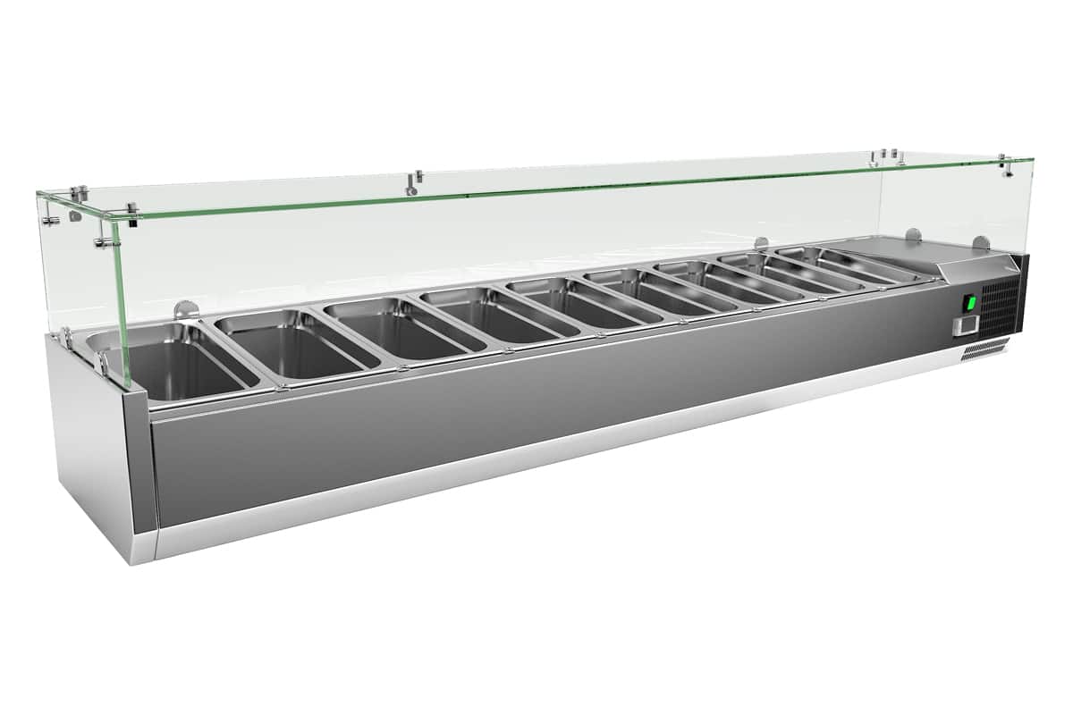 Borrelli VRX Servery 2000mm - Counter Top Prep Fridge with Glass Top