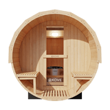 KOVE Outdoor Barrel Sauna – 1–2 Person Garden Sauna with 4.5kW Harvia Electric Heater