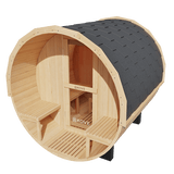 KOVE Outdoor Barrel Sauna – 3–4 Person Garden Sauna with 6kW Harvia Electric Heater