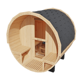 KOVE Outdoor Barrel Sauna – 1–2 Person Garden Sauna with 4.5kW Harvia Electric Heater