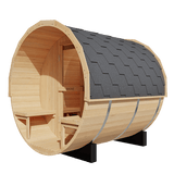 KOVE Outdoor Barrel Sauna – 3–4 Person Garden Sauna with 6kW Harvia Electric Heater