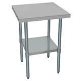 Durable 600mm 430 Food Grade Stainless Steel Centre Table, Ideal for Commercial Kitchens. Robust Construction Ensures Longevity and Reliability. Front Image.