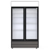 Experience Superior Cooling with our 688-Litre Display Fridge, equipped with Hinged Doors for Commercial Use. Front view-empty.