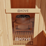 KOVE Outdoor Barrel Sauna – 3–4 Person Garden Sauna with 6kW Harvia Electric Heater