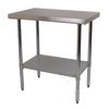 Durable 900mm 430 Food Grade Stainless Steel Centre Table, Ideal for Commercial Kitchens. Robust Construction Ensures Longevity and Reliability. Front Image.