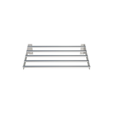 Borrelli commercial-grade 900mm stainless steel tube wall shelf with closed ends, front view, showcasing the sleek design and sturdy construction for kitchen storage solutions.