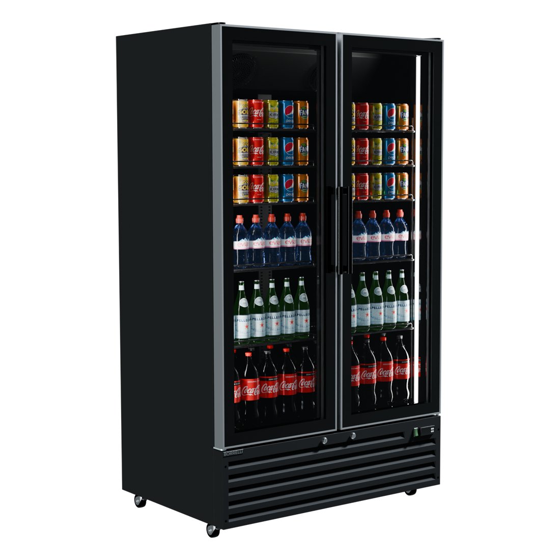 Commercial Upright Bar Fridge With 2 Hinged Glass Doors 758L
