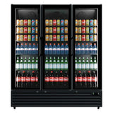 Commercial Upright Bar Fridge With 3 Hinged Glass Doors 1242L