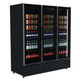 Commercial Upright Bar Fridge With 3 Hinged Glass Doors 1242L