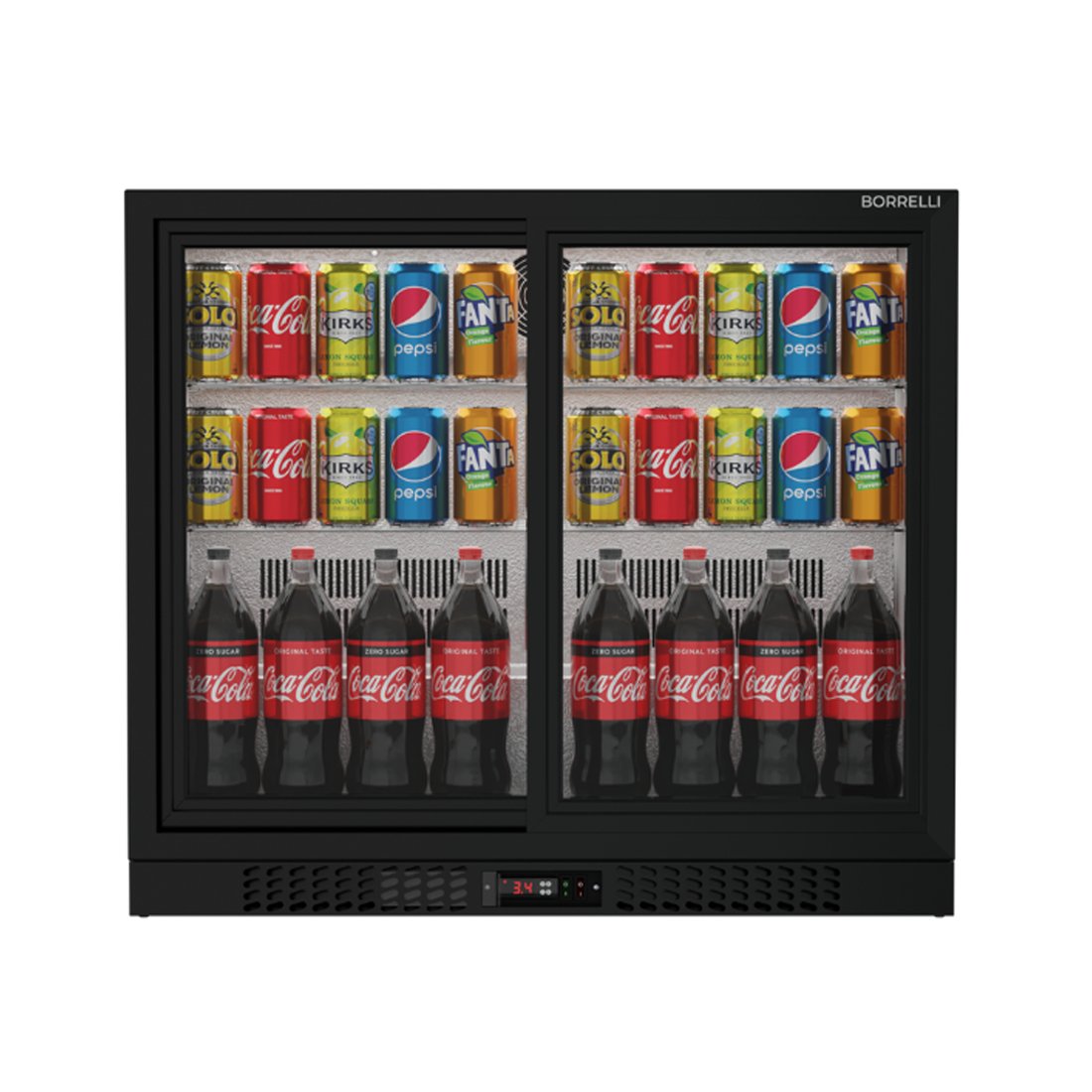 Commercial Bar Fridge With 2 Sliding Doors 207L