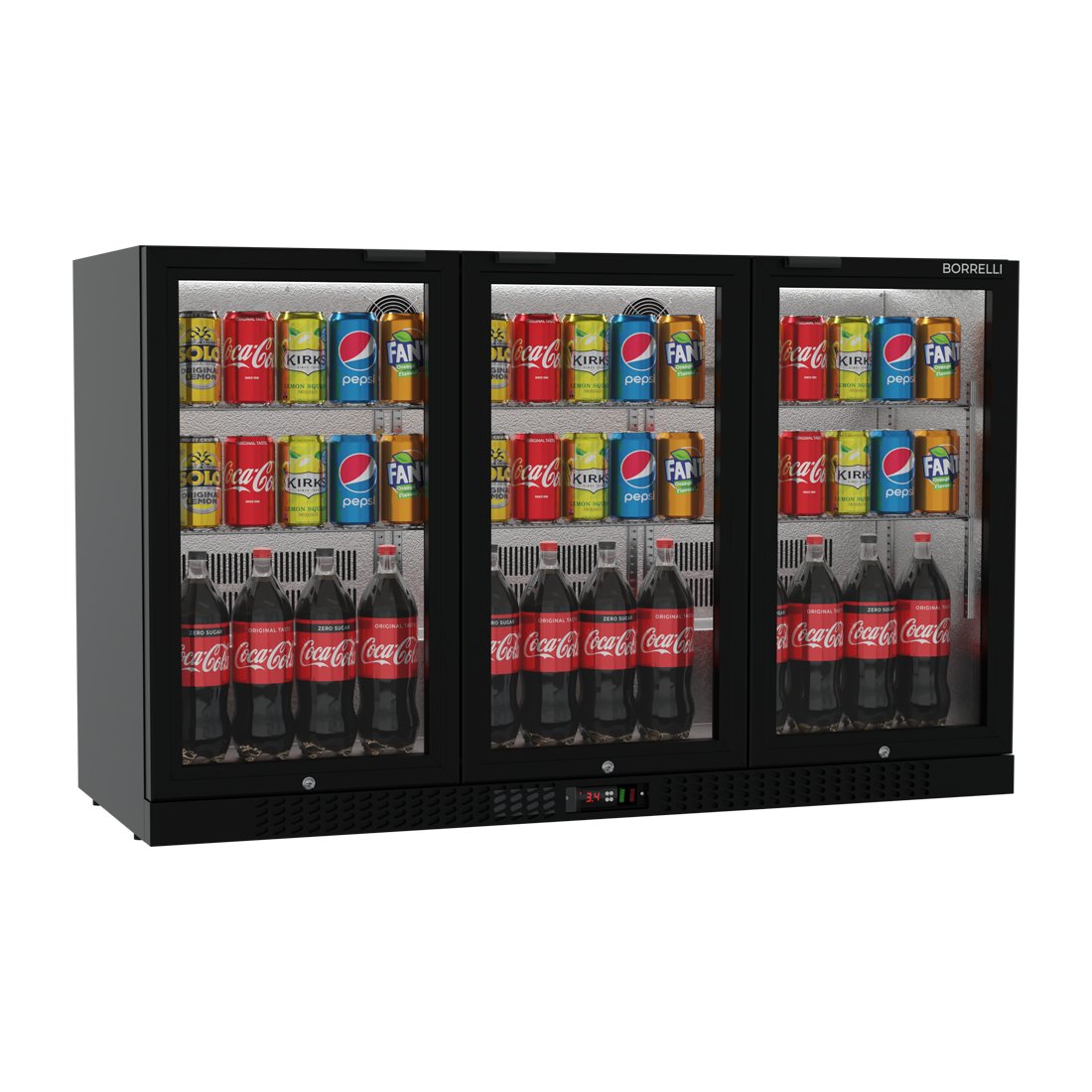 Commercial Bar Fridge With 3 Hinged Doors 324L