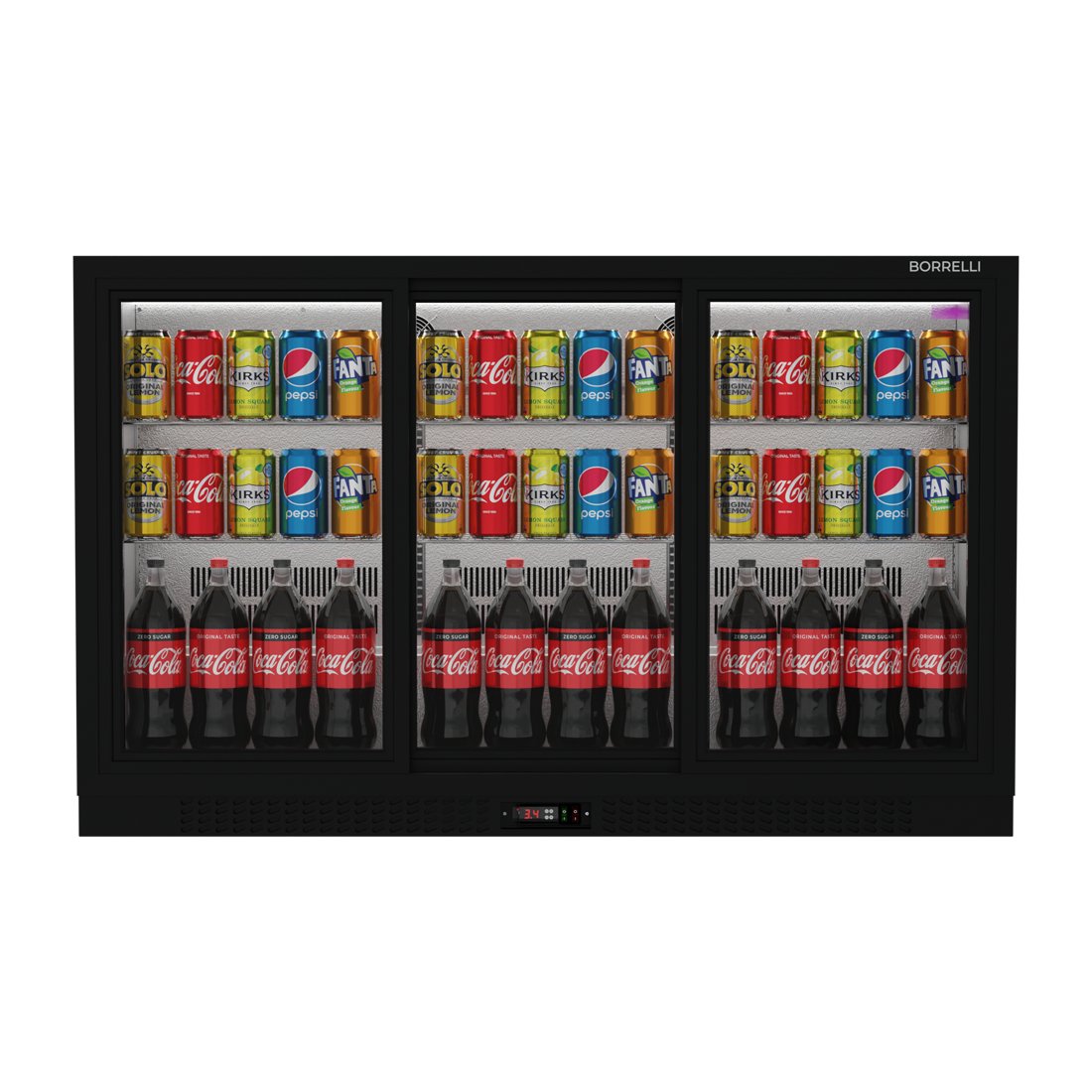 Commercial Bar Fridge With 3 Sliding Doors 324L