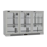 Commercial Deluxe Stainless Steel Bar Fridge With 3 Hinged Doors 324L