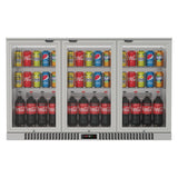 Commercial Stainless Steel Bar Fridge With 3 Hinged Doors 324L