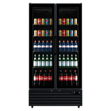Commercial Upright Bar Fridge With 2 Hinged Glass Doors 675L