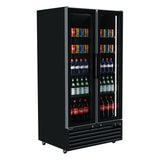 Commercial Upright Bar Fridge With 2 Hinged Glass Doors 675L