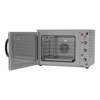Interior view of Borrelli 108 Litre Convection Oven with door open, showcasing spacious racks suitable for 1/1 gastronorm pans, ideal for high-volume catering events.