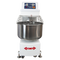 Front view of Borrelli 130Litre Spiral Dough Mixer with guard in place, showcasing the robust stainless steel bowl and user-friendly control panel for commercial baking needs.