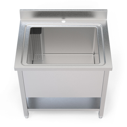 Borrelli Stainless Steel Pot Wash Sink 800mm - Single Bowl