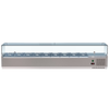Borrelli Glass Servery Counter Top Prep Fridge 2000mm, showcasing an array of food compartments, perfect for sandwich and salad display in commercial kitchens and delis.