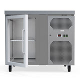 Compact And Sleek 115L Commercial Counter Fridge, Ideal For Cafes And Small Eateries. Efficiently Stores Perishables While Saving Space. Front Door Opening Image.