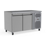 260L Commercial Counter Fridge, Perfect For Food Service Businesses. Adjustable Shelving Maximizes Storage Efficiency. Front Angle Image.