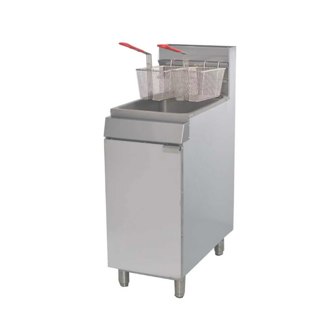 Borrelli Twin Baskets Single Tank 28L Gas Fryer Floor Standing