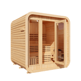 KOVE Cube Sauna 3–4 Person Outdoor Sauna – Premium Spruce Wood, 6kW Harvia Heater, Modern Cube Design