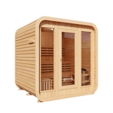 KOVE Cube Sauna 3–4 Person Outdoor Sauna – Premium Spruce Wood, 6kW Harvia Heater, Modern Cube Design