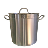 17L Stainless Steel Stock Pot, Essential for Cooking in Commercial Kitchens. Robust Construction for Durability and Reliability.Front Image.