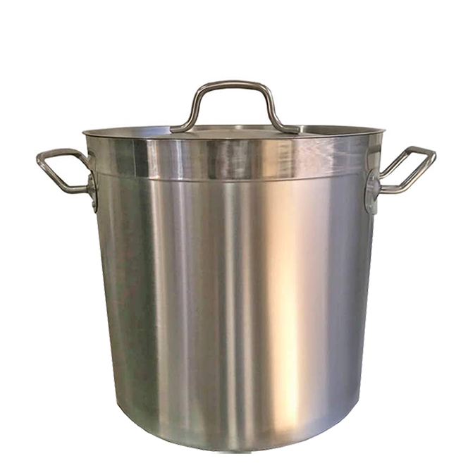 17L Stainless Steel Stock Pot, Essential for Cooking in Commercial Kitchens. Robust Construction for Durability and Reliability.Front Image.