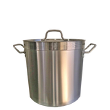 25L Stainless Steel Stock Pot, Essential for Cooking in Commercial Kitchens. Robust Construction for Durability and Reliability.Front Image.
