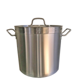 36L Stainless Steel Stock Pot, Essential for Cooking in Commercial Kitchens. Robust Construction for Durability and Reliability.Front Image.