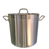 50L Stainless Steel Stock Pot, Essential for Cooking in Commercial Kitchens. Robust Construction for Durability and Reliability.Front Image.