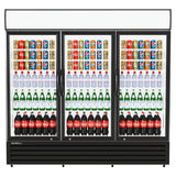 Commercial Display Fridge With 3 Hinged Glass Doors 1383L