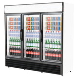 Commercial Display Fridge With 3 Hinged Glass Doors 1383L