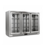Commercial Deluxe Stainless Steel Bar Fridge With 3 Hinged Doors 324L