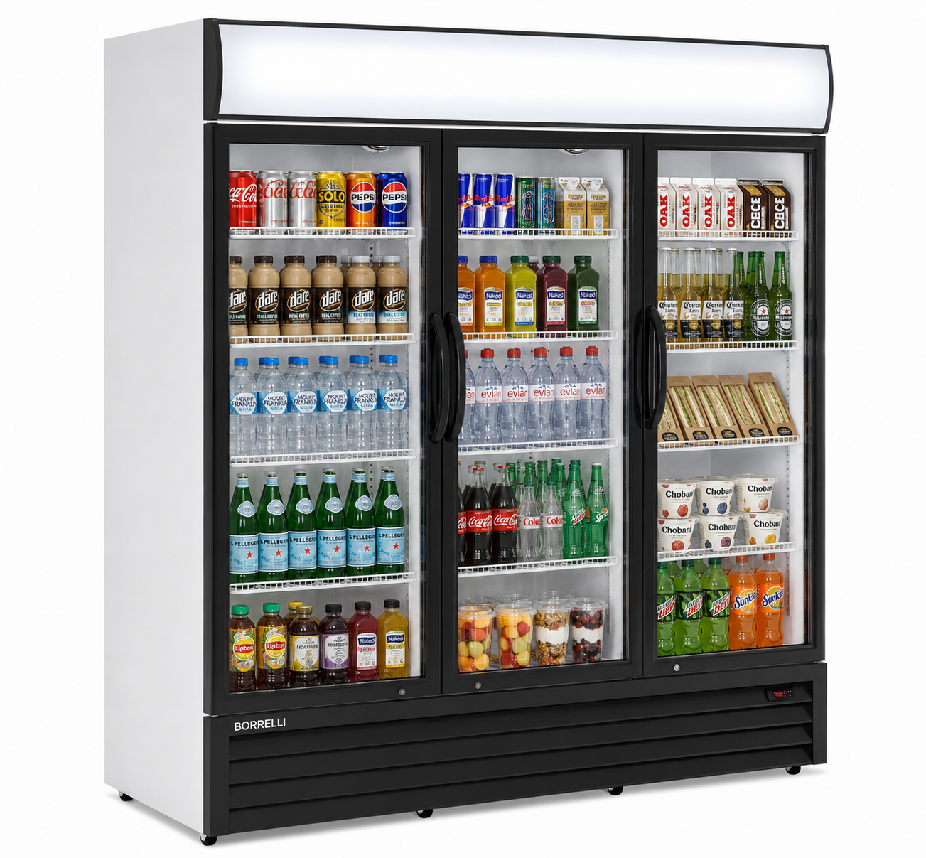 Commercial Display Fridge With 3 Hinged Glass Doors 1383L