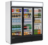 Commercial Display Fridge With 3 Hinged Glass Doors 1383L