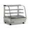 120-liter heated food display showcase with curved glass for enhanced visibility and presentation