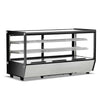 200 liter refrigerated food display showcase with straight glass for enhanced visibility and presentation