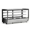 200 liter refrigerated food display showcase with straight glass for enhanced visibility and presentation