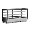 200 liter refrigerated food display showcase with straight glass for enhanced visibility and presentation